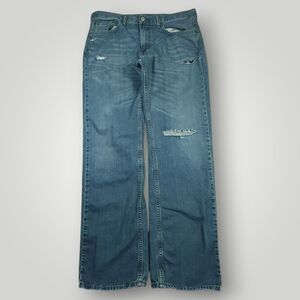 Levi's 559 Jeans Mens 33x32 Baggy Straight Wide Leg Low Rise Ripped Whiskered